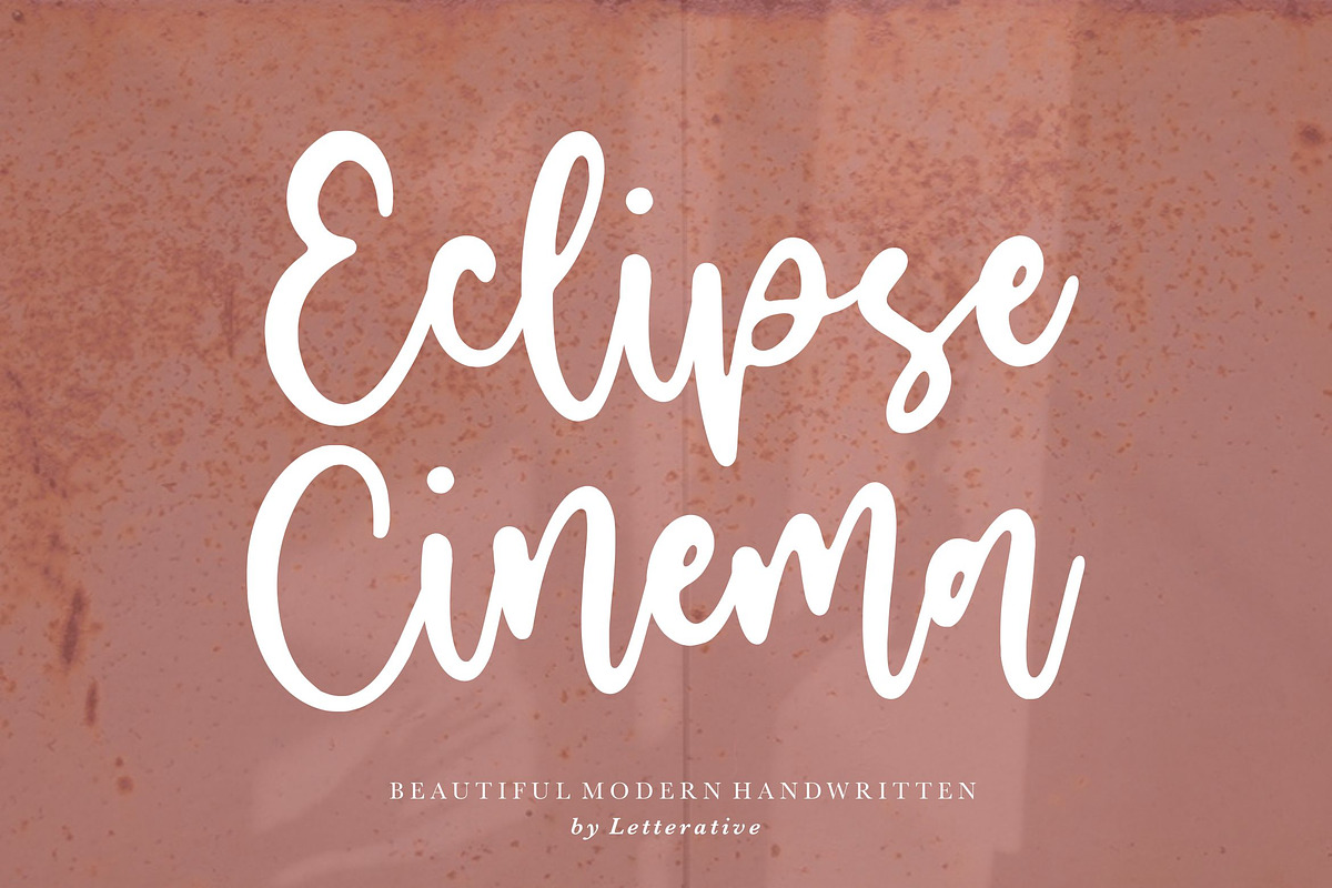 Eclipse Cinema - Handwritten Font, a Script Font by Letterative Studio (Photo 1 of 7)