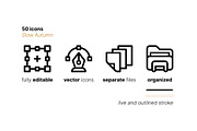50 Slow Autumn Icons, an Outline Icon by Side Project (Thumbnail 4 of 8)