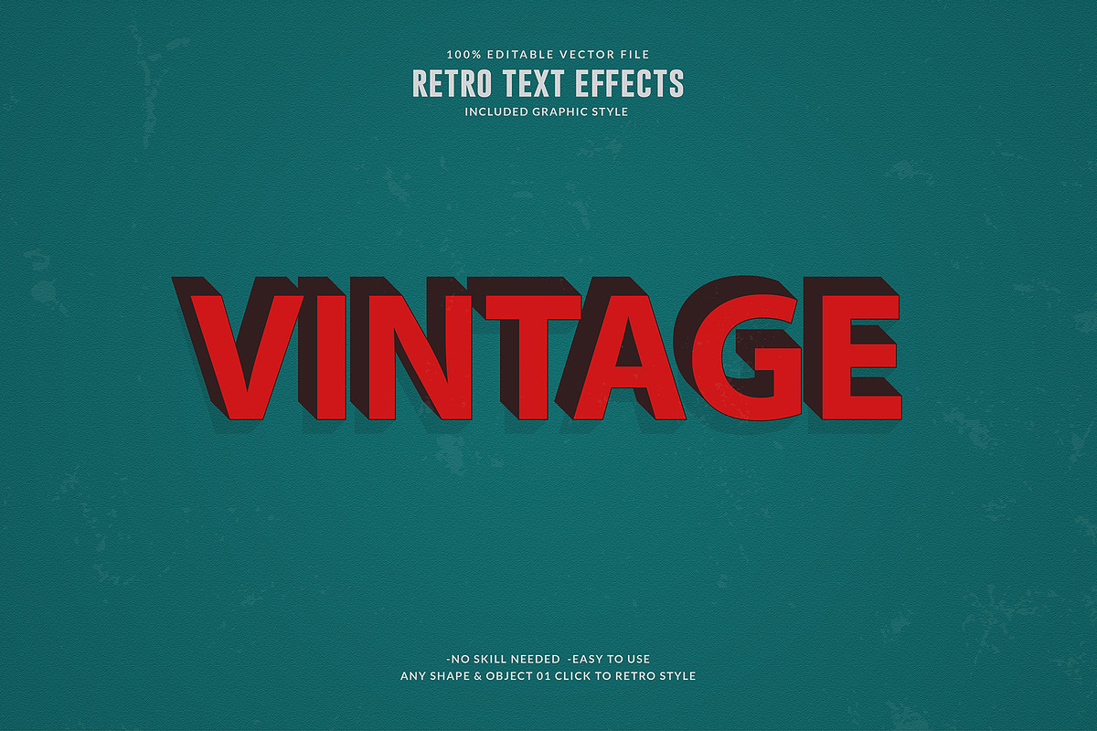 Editable Retro Vector Text Effect, a Plug-in Add-On by Photoshop Action (Photo 3 of 11)