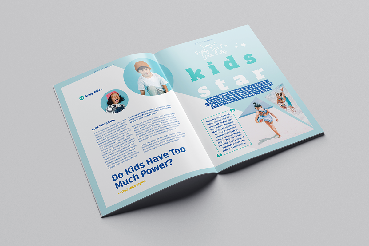 Kids Magazine Template, a Magazine Template by Designsoul14 (Photo 4 of 12)