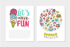 Colorful Summer Vacation Card, an Object Illustration by TopVectors