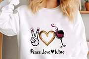 Peace love wine peace sign heart win, an Illustration by CrexoraLab (Thumbnail 3 of 4)