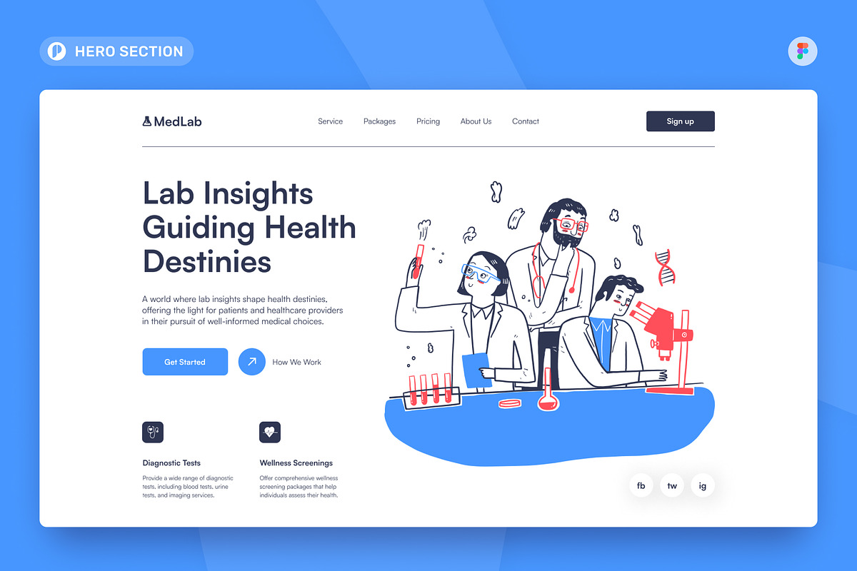 Medical Lab Hero Image, an UI Kit Template by peterdraw