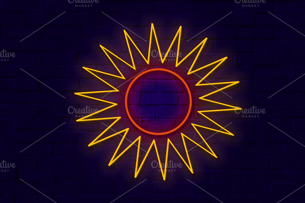 Sun Neon Sign PSD Editable Text Effe, a Layer Style Add-On by TrueVector