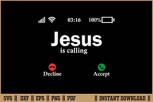 Jesus Is Calling Christian Quote SVG, a Seasonal Illustration by Handy Arts Studio