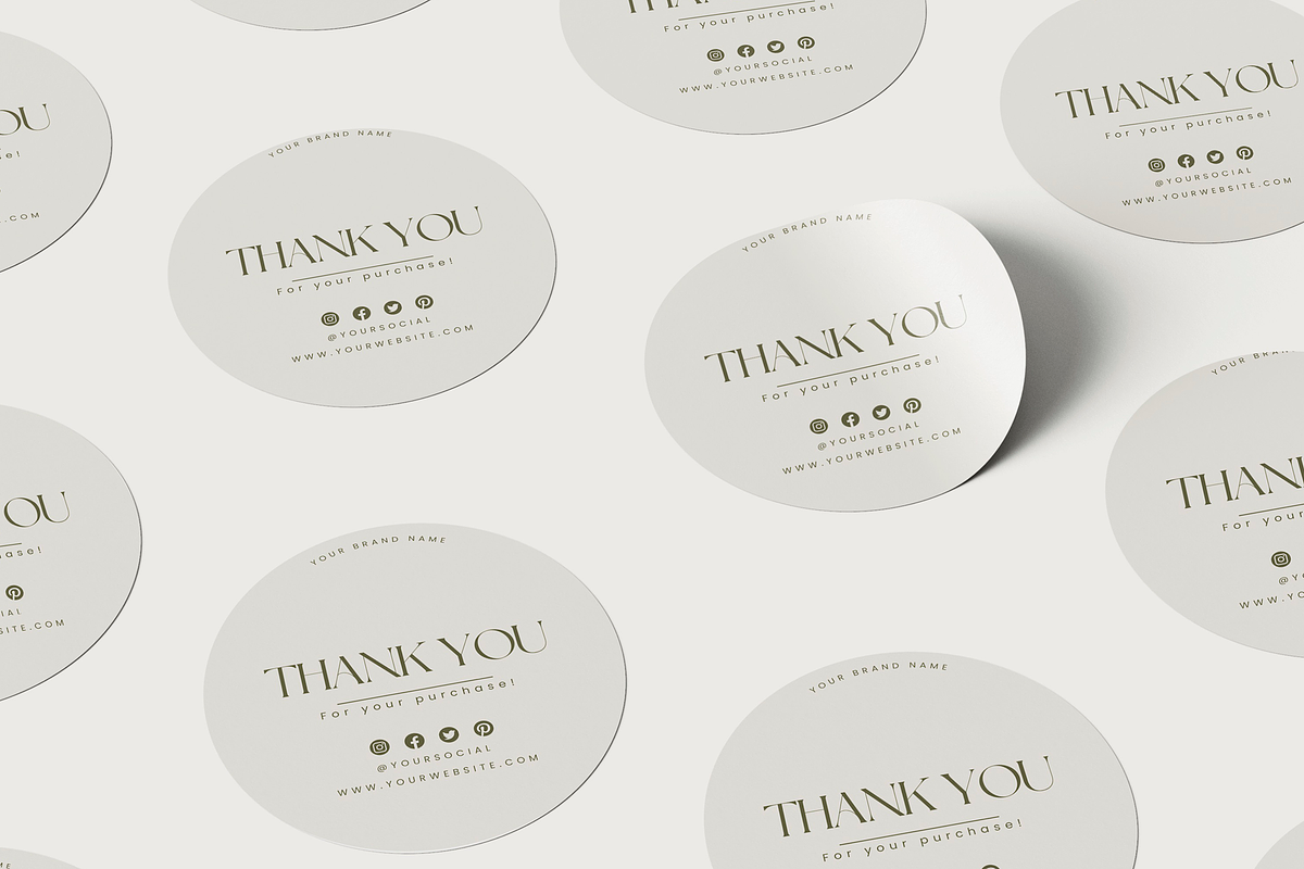 Minimalist Thank You Sticker, a Stationery Template by INRASSION (Photo 1 of 6)