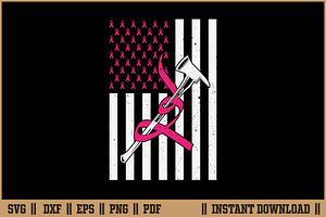 Firefighter Breast Cancer Pink SVG, an Illustration by Handy Arts Studio
