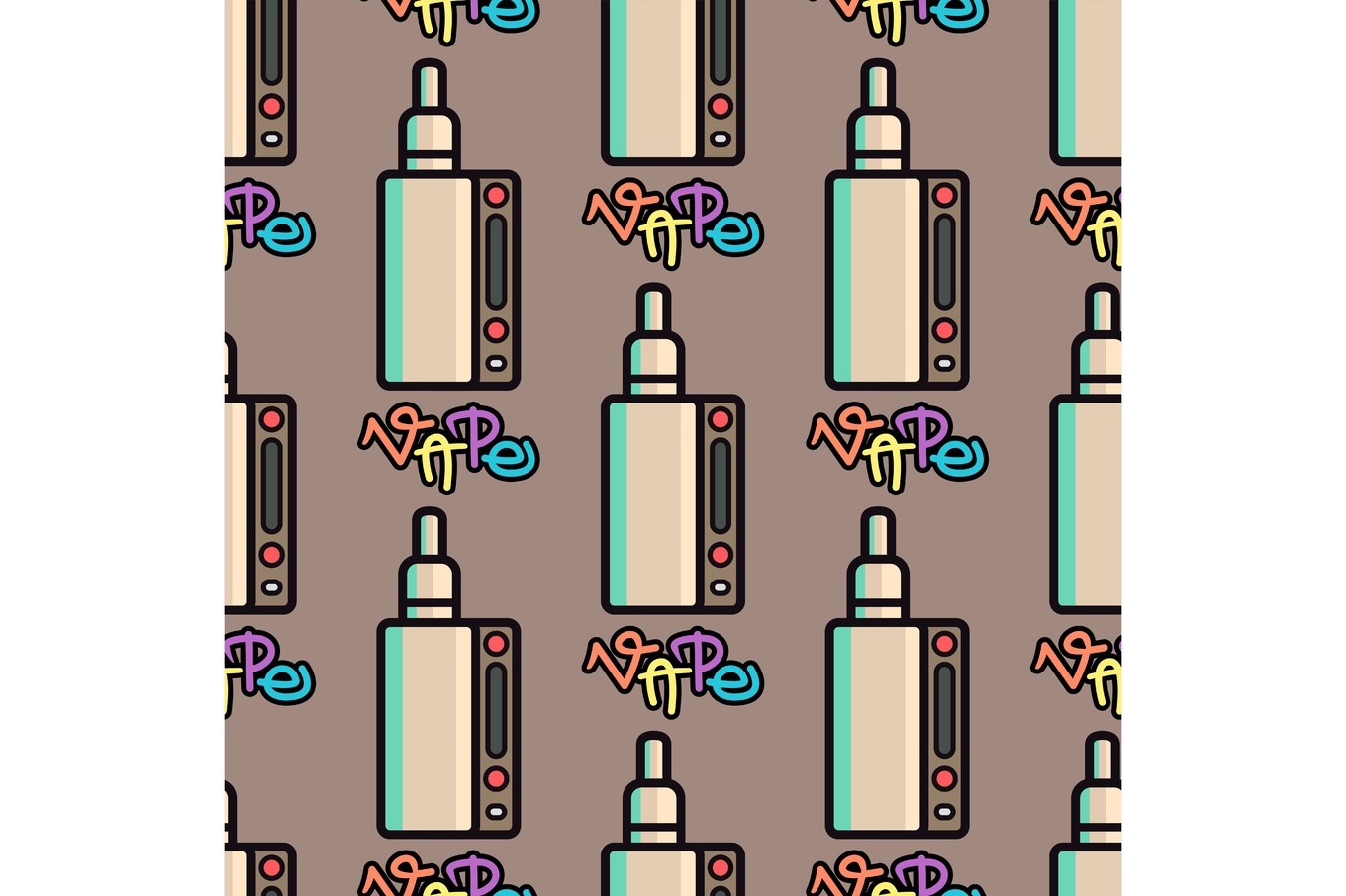 Vape device vector cigarette vaporizer vapor juice seamless pattern ...