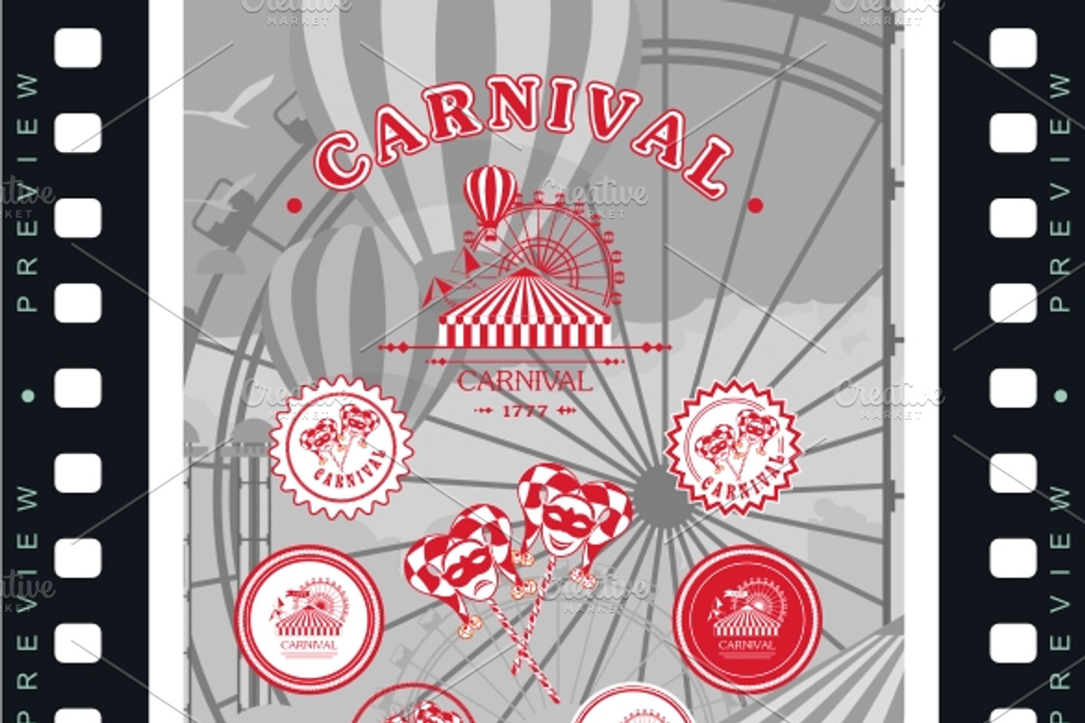 Carnival vintage badges preview 3