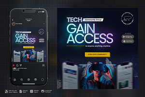 Tech Community Group, a Social Media Template by SethDesign Studio