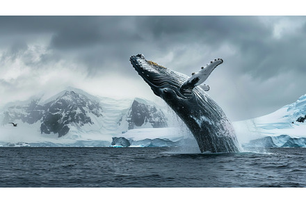 Majestic Humpback Whale Jumping Out, an Animal Photo by Goinyk