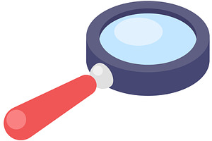 Magnifying glass isolated on white, an Illustration by robuart