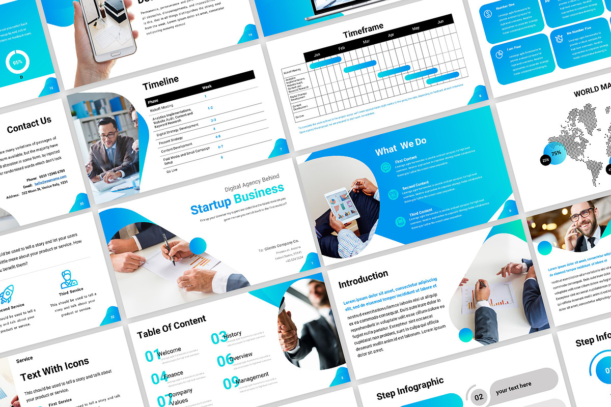 Light Blue Business Powerpoint, a Presentation Template by Fitra Noor (Photo 1 of 4)