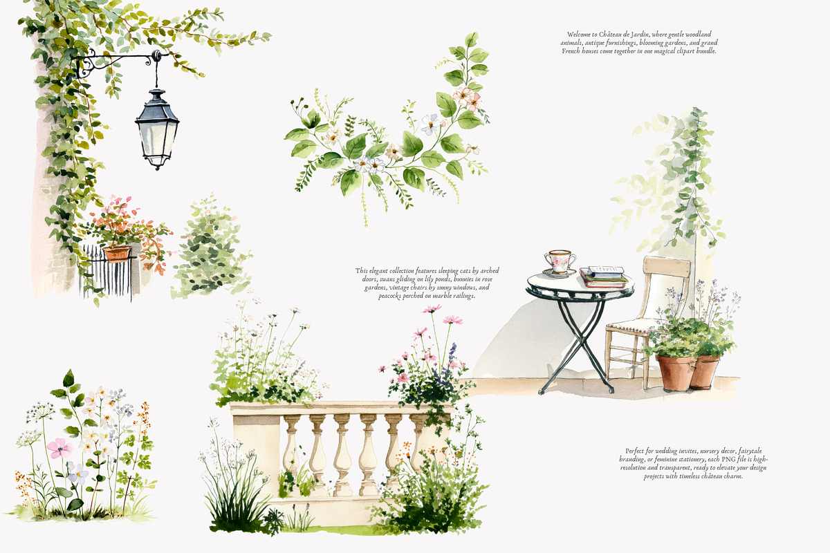 cottagecore graphics chateau decor, a Decorative Illustration by Patishop Art (Photo 7 of 10)