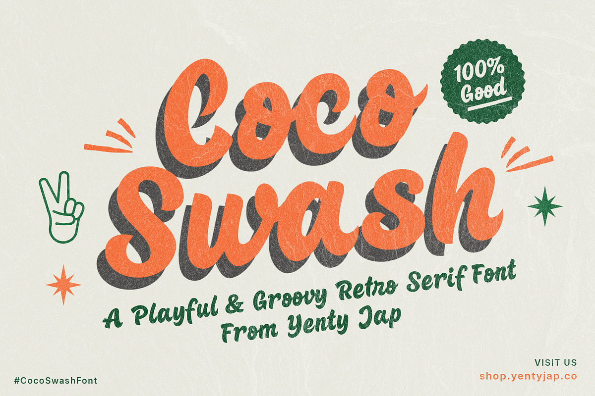 YJ Coco Swash, a Script Font by YENTY JAP CO (Photo 1 of 9)
