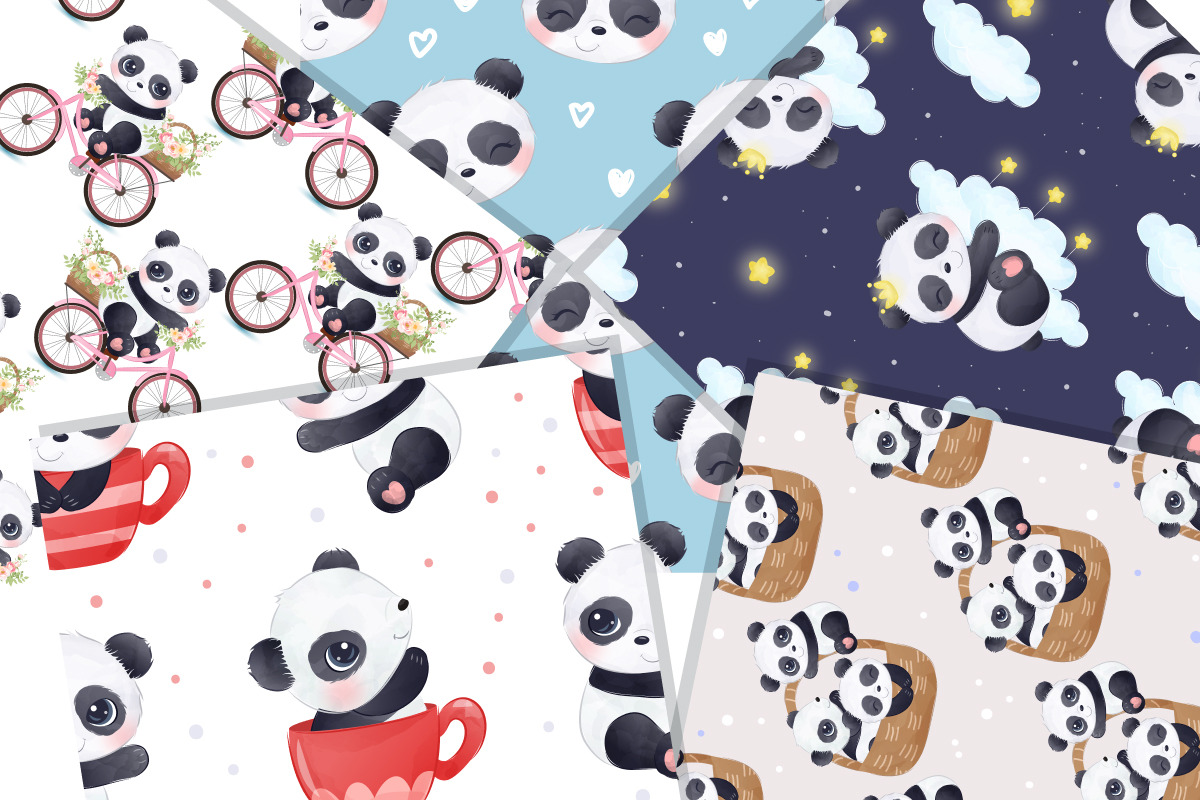Cute Baby Panda Seamless Patterns, a Pattern Graphic by DrawStudio1988 (Photo 4 of 7)