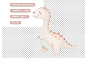 Dino Girl Party Clipart, an Illustration by TatiMockup (Thumbnail 4 of 4)