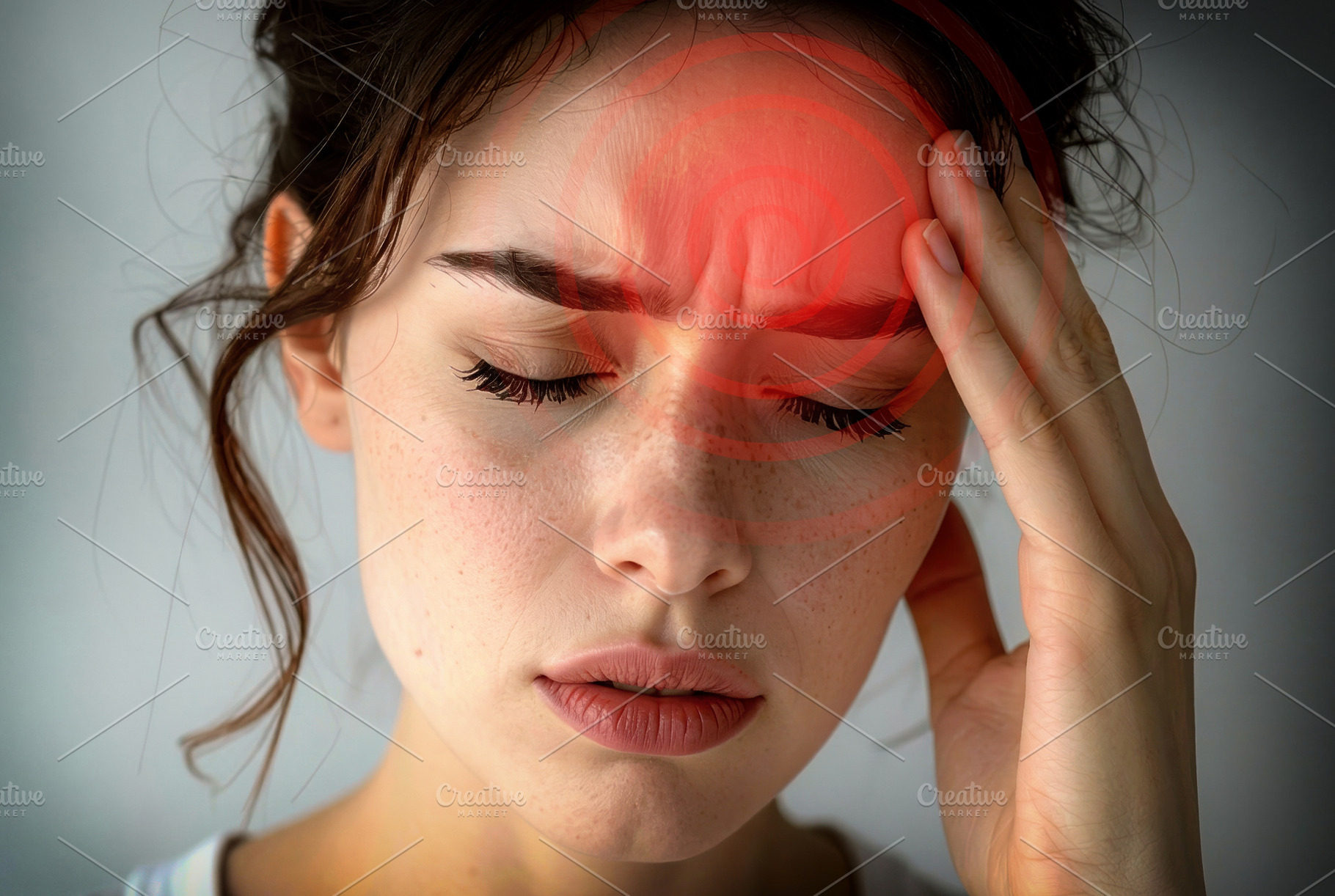 Young Woman Suffering From Severe Headache Pain, a Health & Medical Photo by Davizro's Market