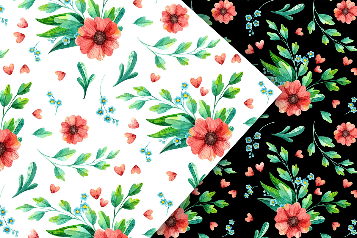 Spring flowers, watercolor clipart, an Illustration by Valin Malin (Photo 8 of 14)