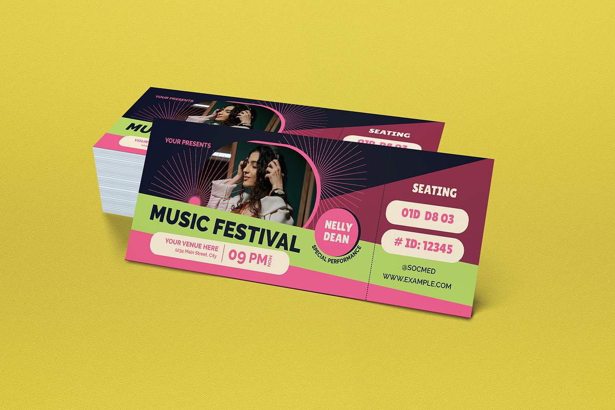 Black Edgy Music Ticket Photos, a Card Template by graphicook (Photo 2 of 3)