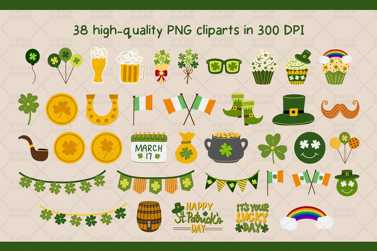 St. Patrick's Day Clipart Set, an Object Graphic by Drafts n Doodles (Photo 2 of 3)