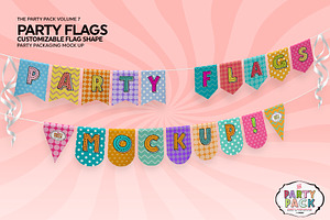 Party Flags CustomizableShape Mockup