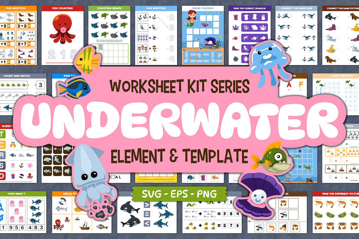 Worksheet Kit Underwater, an Education Illustration by arsansp (Photo 1 of 5)