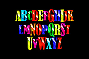 Childish capital letters.