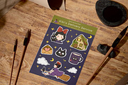 Ghibli Witch, cat, moon, stars,magic, a Seasonal Illustration by Mussbolo Studio (Thumbnail 4 of 4)