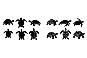 Various silhouettes of turtles and, an Animal Illustration by ZinetroN