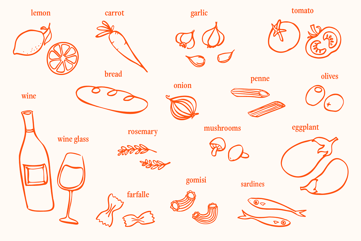 Charming Italian Food Illustrations, an Illustration by studiokokomo (Photo 4 of 7)