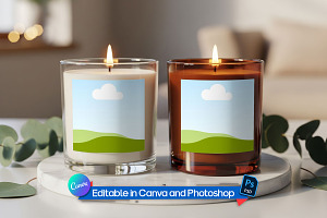 Soy candle label design mockup, a Cups & Container Mockup by Rami's Mockups