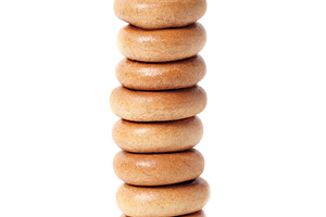 Bread rings isolated, a Photo by saiko3p