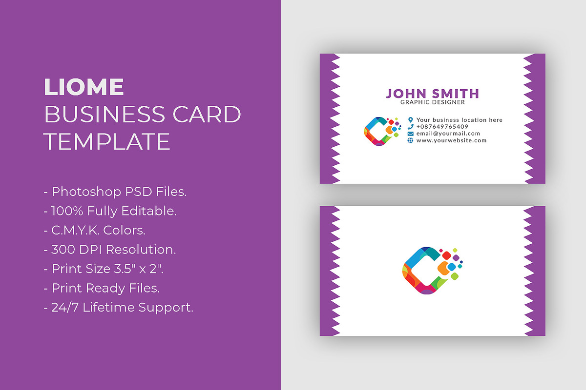 LIOME Business Card Template, a Business Card Template by Dueza.Com