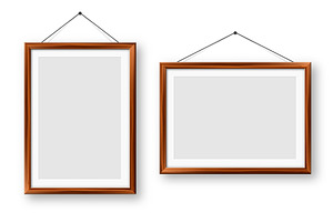Realistic blank wooden picture