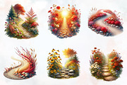Fall Wildflowers Pathway Clipart, an Illustration by RobertsArt (Thumbnail 4 of 6)