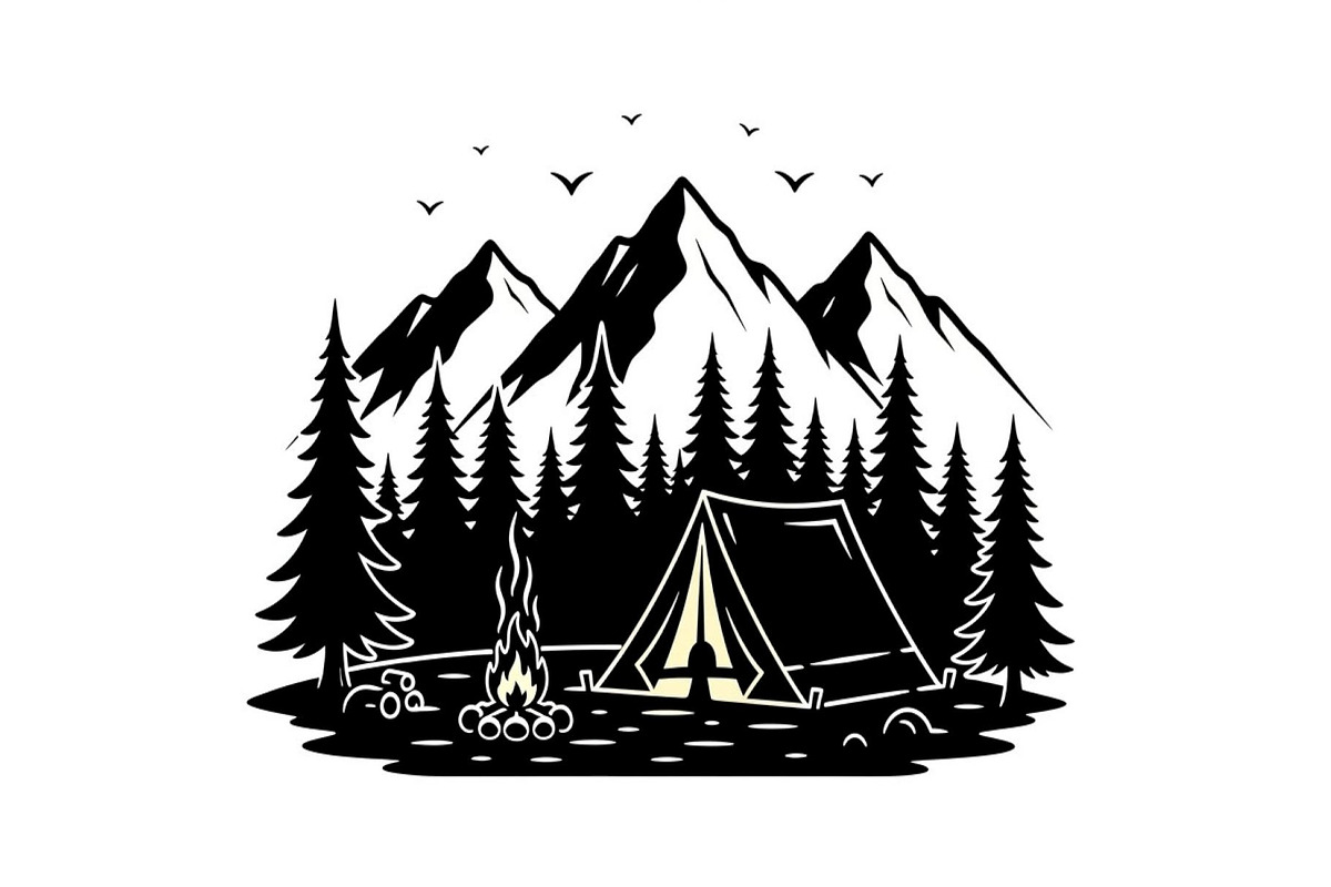 50 Camping Mountain Vector Bundle, an Illustration by jahid234 (Photo 17 of 51)