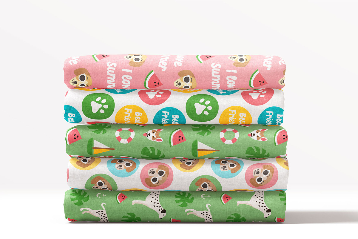 Funny colourful summer dog patterns, a Pattern Graphic by RevolutionizZed (Photo 3 of 9)