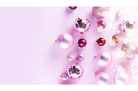 Christmas decorations on pink, a Holiday Photo by Neirfy