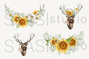 Woodland Deer Watercolor Clipart, a Decorative Illustration by STASIstudio (Thumbnail 2 of 3)