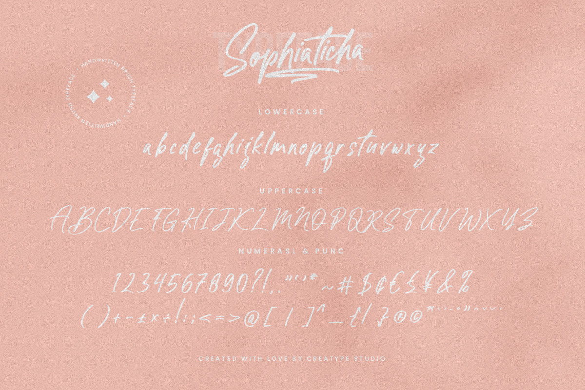 Sophiaticha Handwritten Brush, a Script Font by Creatype Studio (Photo 8 of 9)