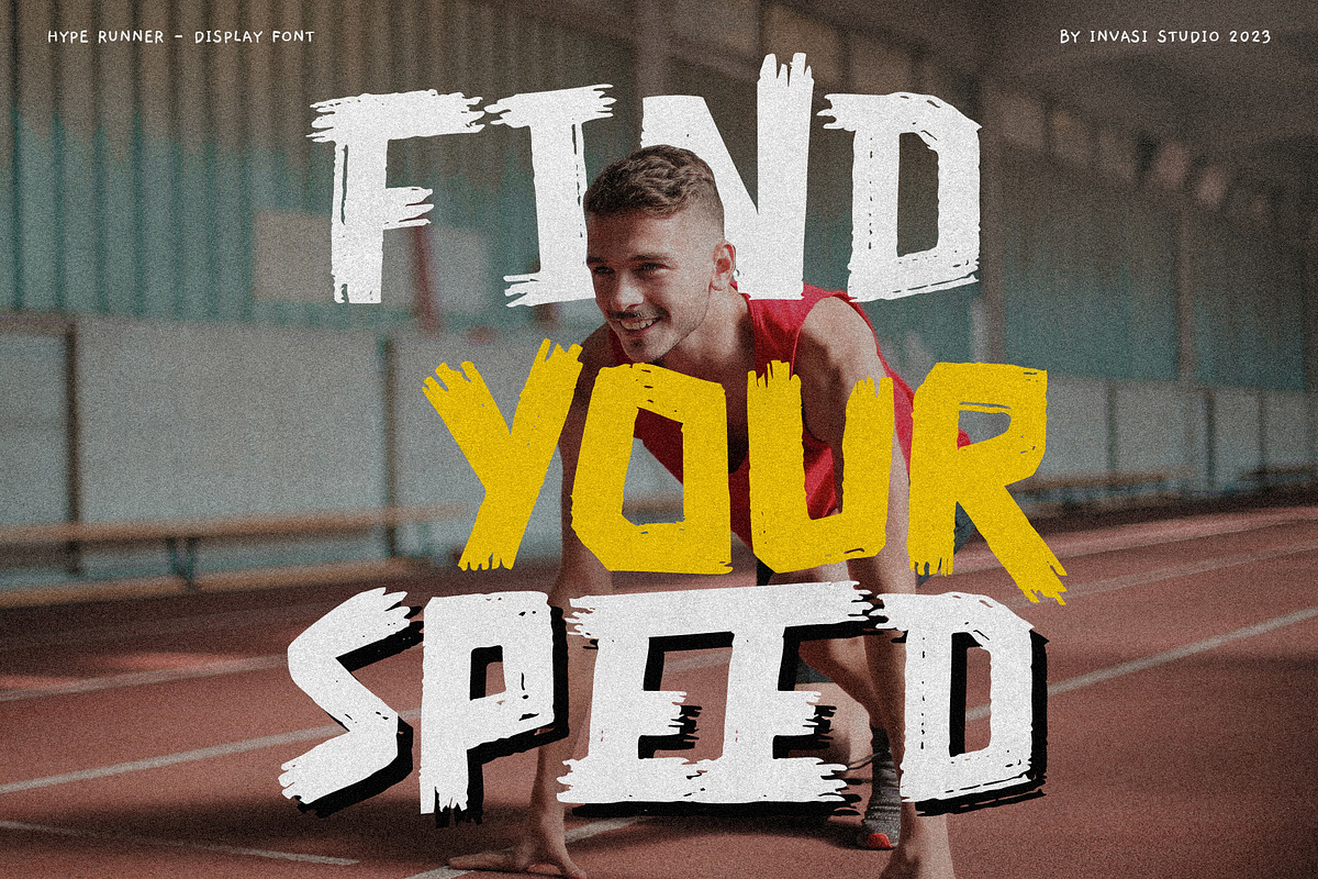 Hype Runner - Brushy Display Font, a Handwritten Font by Invasi Studio (Photo 4 of 10)