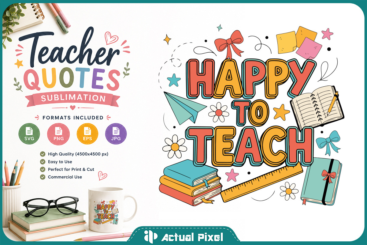 Teacher Quotes Sublimation Bundle, an Education Illustration by Actual Pixel (Photo 12 of 18)