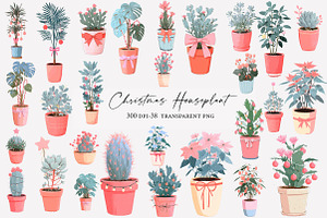 Christmas Houseplant Clipart, an Illustration by Designworld