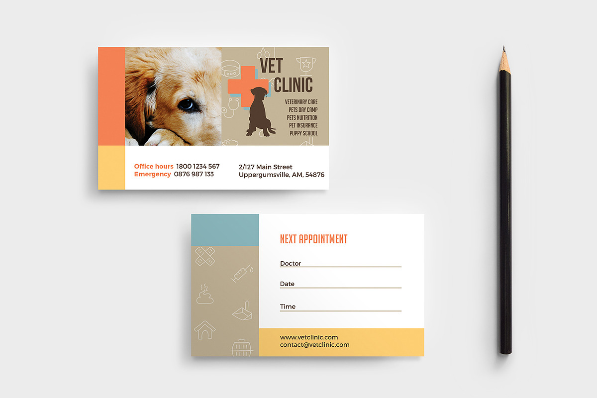 Vet Clinic Business Card Template, a Business Card Template by BrandPacks