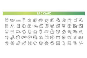 Set of delivery and logistics icons, an Outline Icon by Tettygreen