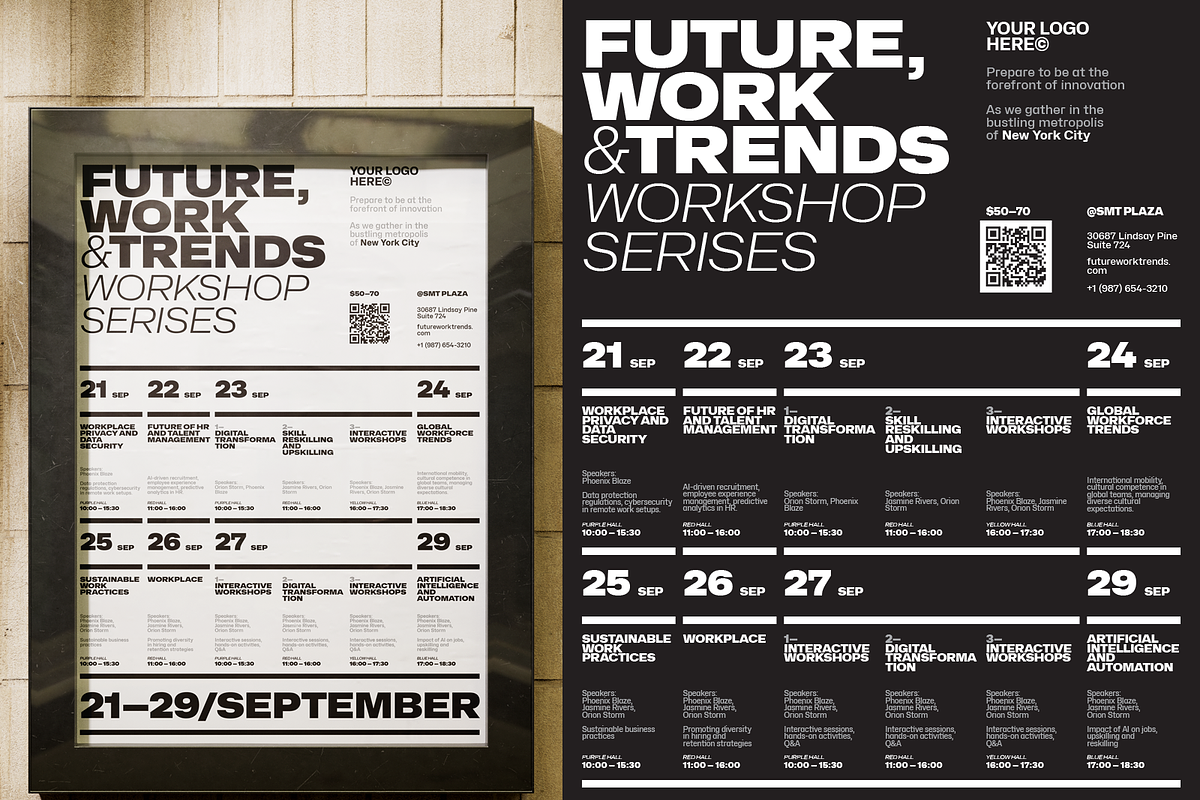 Event Calendar Schedule Poster, a Flyer Template by Danil Polshin (Photo 1 of 9)