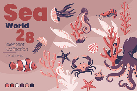 Sea World – Vector Graphic Elements