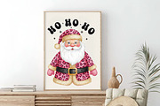 Pink Leopard Glitter Santa PNG, an Illustration by SinaCreation (Thumbnail 2 of 7)