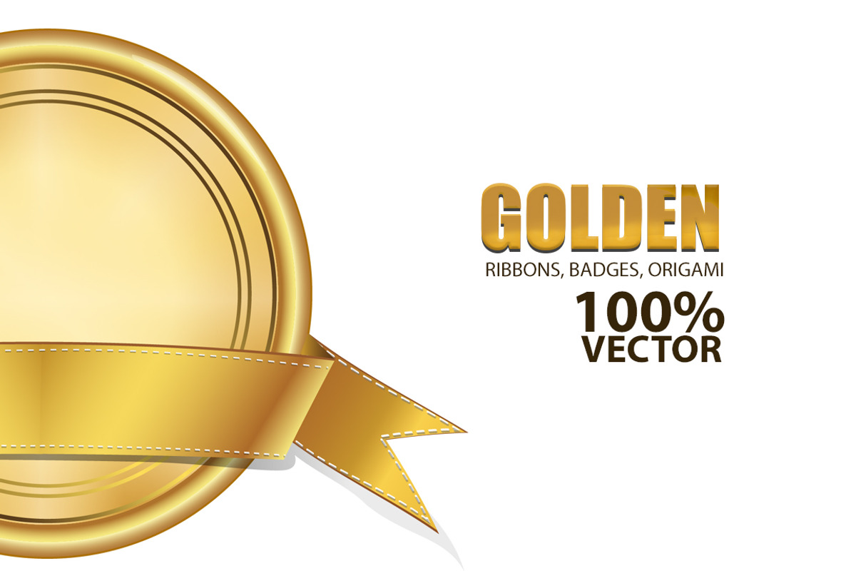 Golden Ribbons, Badges,Origami Set, a Templates & Theme by El-Studio (Photo 1 of 3)